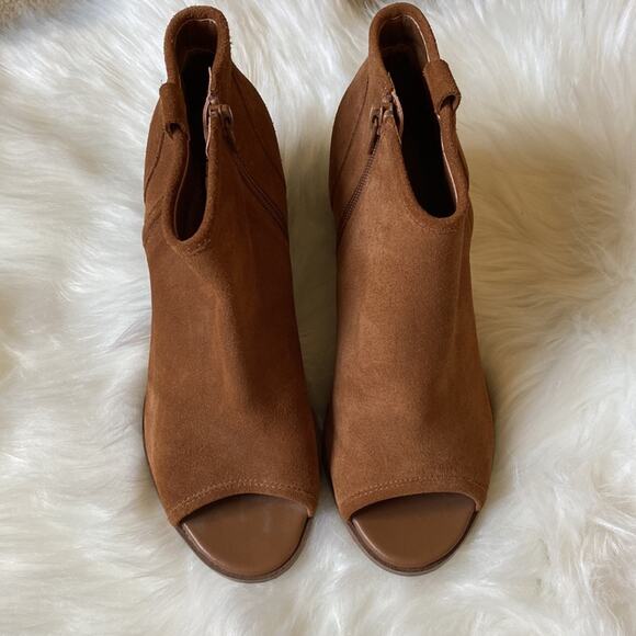 Aldo Suede Open Toe Heeled Bootes Size 8.5 - Picture 3 of 8